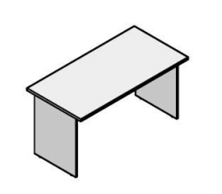 Office Desk with Wooden Frame - "Gamma" Furniture Set