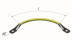 Grounding Jumper, Length 500mm, Diameter 8.0mm, Section 16.0mm², Copper