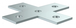 X-Shaped Connector Plate for STRUT Profiles