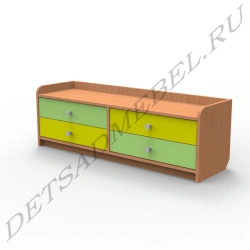 Educational Shelf with 4 Roll-Out Drawers for Classroom Use