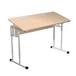 Adjustable Double Student Desk with Tilt and Height Adjustment 4