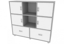 Single-Sided Shelf with 4 Facades and 2 Drawers 1189x380x1104 mm
