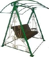 Outdoor Metal and Wood Swing Set, 210x140CM, 100KG Capacity