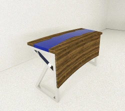 Conference Table with Epoxy Resin Finish