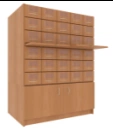 2-Module Catalog Cabinet with 30 Drawers on Stand