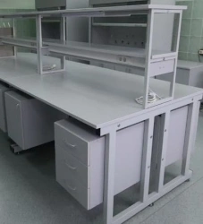 Laboratory Island Table with Metal Frame