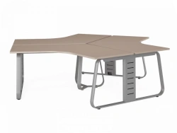 Genesis Operative 3-Seat Workstation with Screen Brackets JNO115