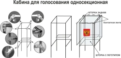Single-Section Voting Booth with Metal Frame for Easy Assembly