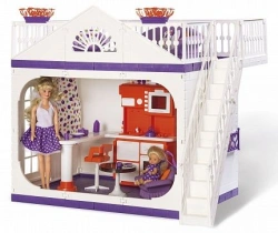 Confetti Dollhouse - Small Playhouse with White Staircase