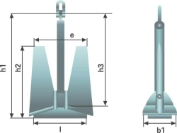 Heavy-Duty Anchor PDS Series 1, Alloy Steel, 9675KG