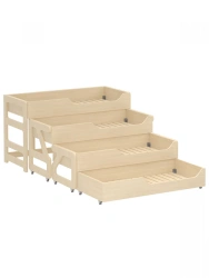 Four-Tier Pull-Out Children's Bed 1200 / Colorless Lacquer