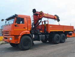 KAMAZ 43118 Chassis-Based Platform Vehicle with Crane 4388C2-10
