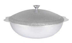 Aluminum Frying Pan 300/75mm (Uncoated) with Lid by Kukmara