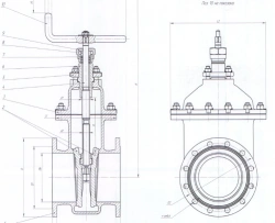 Brass Wedge Gate Valve DN 150 PN 0.6 MPa IYUKL.491655.009-01