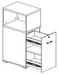 Medium Org Tower Desk Cabinet with Top Section (Icon)