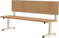 Metal Frame Straight Bench with Powder Coating