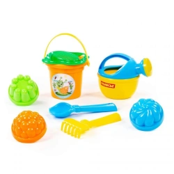 Small Bucket Set with Flower Sifter, Shovel #2, Rakes #2, 3 Molds, Small Watering Can #4 - Art. 4504