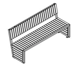 Wooden Bench for Offices and Public Spaces - Model 10058