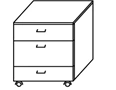 Low Mobile Cabinet with Drawers TP-3