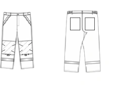 Summer Work Suit with Jacket and Trousers Dark Gray with Yellow Accents TST-5403M