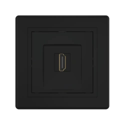 CADUCEUS ALING PRESTIGE Hidden Installation Socket with HDMI Keystone Module Type A-A, White/Black (Soft Touch) Art. 6163.E1E1E1