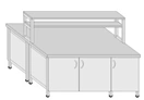 Metal Island Table with 3 Doors SFO-2(m) for Research