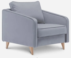 Comfortable Haward Armchair in Smoky Gray Velvet