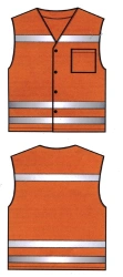 Men's High-Visibility Signal Vest with Oil-Water-Repellent Finish - Model Zh-1