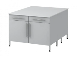 Island Table with Two Metal Support Columns 1200 OTYAL