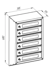 Metal Mailbox with 6 Compartments M-SW6