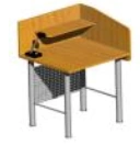 Single Reader Table on Metal Frame 750x700x1100 mm
