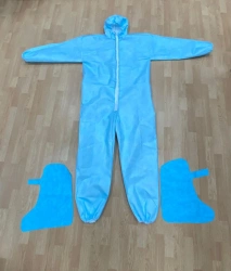 Protective Disposable Medical Suit "Kasper" with Shoe Covers, Sizes 42-64, White