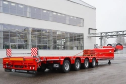 Specialized Heavy-Duty Semi-Trailer Tversoyrmash 993941 Modification 0023 with Fittings and Extension Ramps