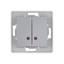 Two-Way Hidden Switch with Indicator 10AX, 250V, Silver, Model 6026.S