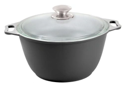 Aluminum Cast Pot 4L with Glass Lid by Kukmara