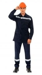 Men's Protective Workwear for Industrial Pollution and Mechanical Impact - Cotton-Polyester Blend