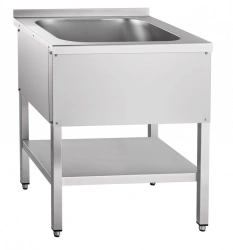 Utility Wash Sink 1-Section Foldable VMP-6-1-5 RCH with Shelf