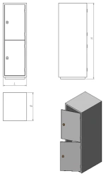 Two-Door Metal Accounting Cabinet with Tray (Model: ШМ.Б.Т.2)