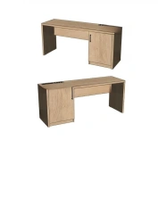 Writing Desk with Mini-Bar Cabinet Hilt Standard (Chrome, Black), Right/Left