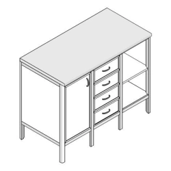 MA-21 Stationary Material Cabinet for Storage