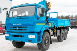 Cargo Truck with Crane Model 675416-12 (Inman IM 240) on Kamaz 43118-50 Chassis