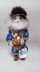 Handmade Souvenir Doll - Cotton Fabric with Clay Base