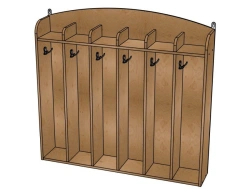 Clothing Rack №1 "Moydodyr", Plywood (Paint), 6 Compartments/ SHD39