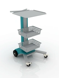 Universal Medical Trolley with 1 Shelf and 2 Baskets, Model 103-002-5