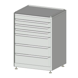 Tool Cabinet with 6 Drawers on Adjustable Feet (625x540x900 mm)