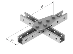 5-Hole Plate SMA 611, 80x165 mm, 5.0 mm Thickness, Hot-Dip Galvanized Steel