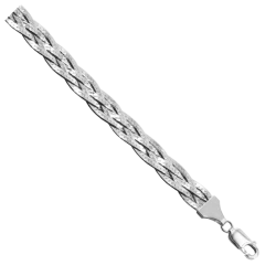 Montreal White Gold Chain 585 5-Plait Diamond Cut NC18-027-3 0.4MM 60CM 20.25G