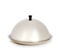 High-Dome Stainless Steel Serving Dish