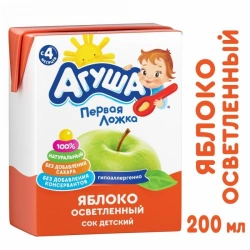 Restored Apple Juice "Agusha", 0.2L