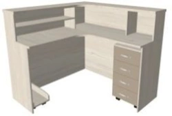 Corner Nurse Station with Mobile Cabinet KSPm 1-04